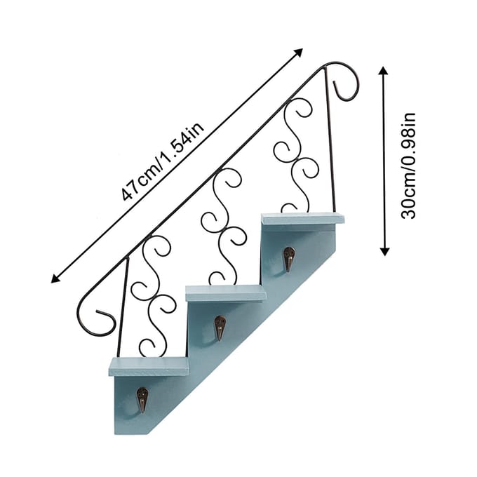Trap Wandplank Woonkamer Bloemenstandaard IJzer Houten Wandplank black