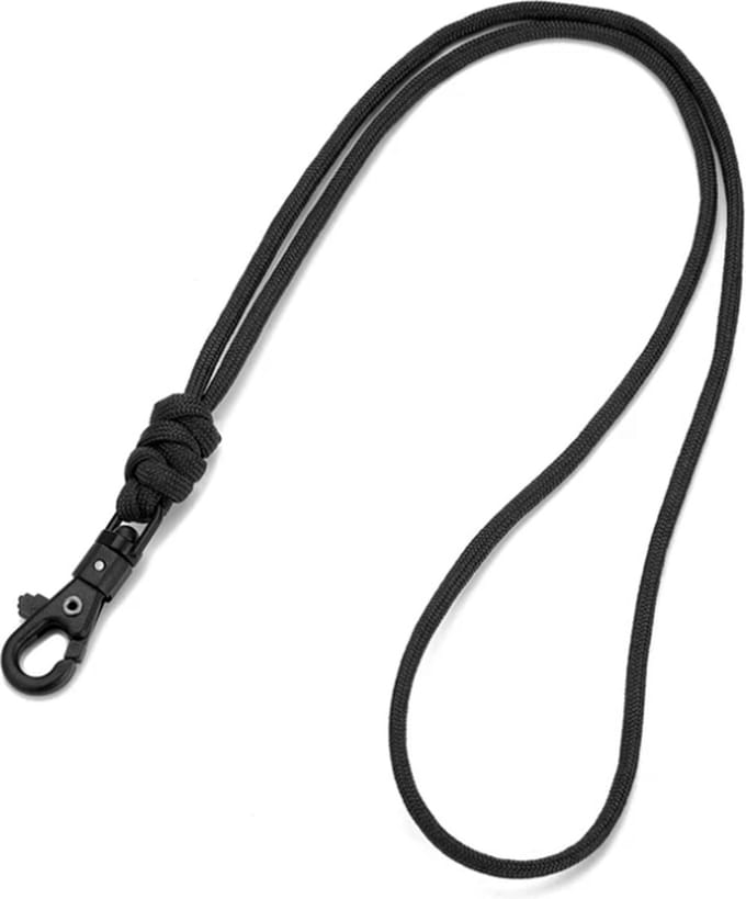 Paracord Telefoonkoord Sleutelkoord Zwart met Musketon