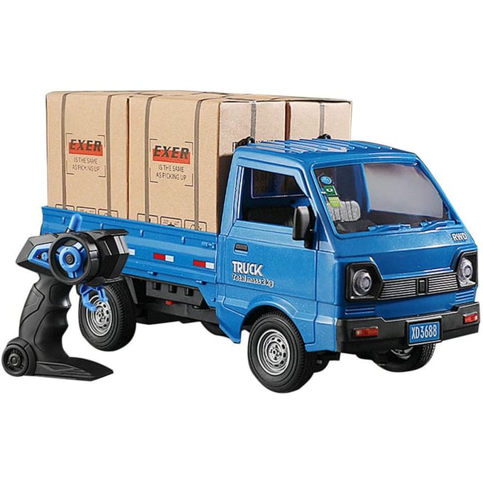 1/16 Afstandsbestuurbare transportwagen 2,4 GHz Afstandsbestuurbare spuitwagen Afstandsbestuurbare vrachtwagen voor 1 battery blauw