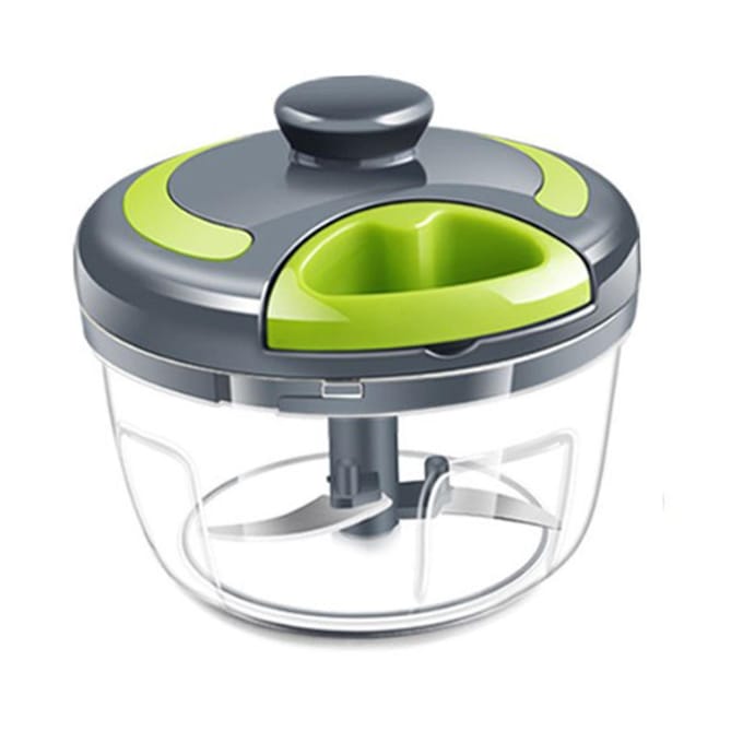 Draagbare mini-handknoflookhakmachine 500 ml grijs met reservemes gray