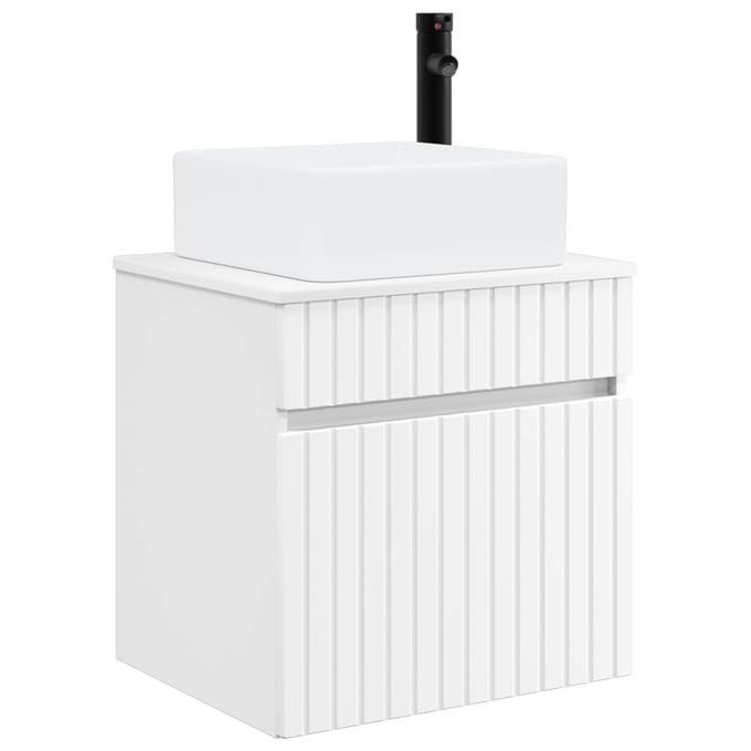 vidaXL - Wandgemonteerd - badkamerwastafelmeubel - Wit - 49 - x - 41 - x - 80 - cm