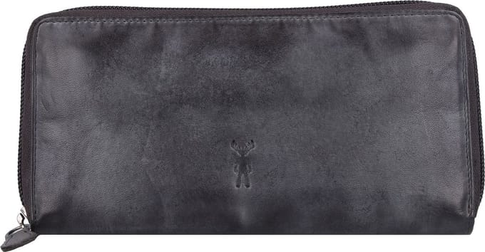 Jack Kinsky Nelson Portemonnee RFID Leer 20 cm - Dames - Horizontaal - anthrazit