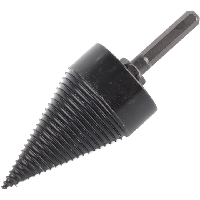 Foret à bois Fendeur de bûches Acier au carbone Cône Queue hexagonale Outil de perçage Noir 50mm / 2in