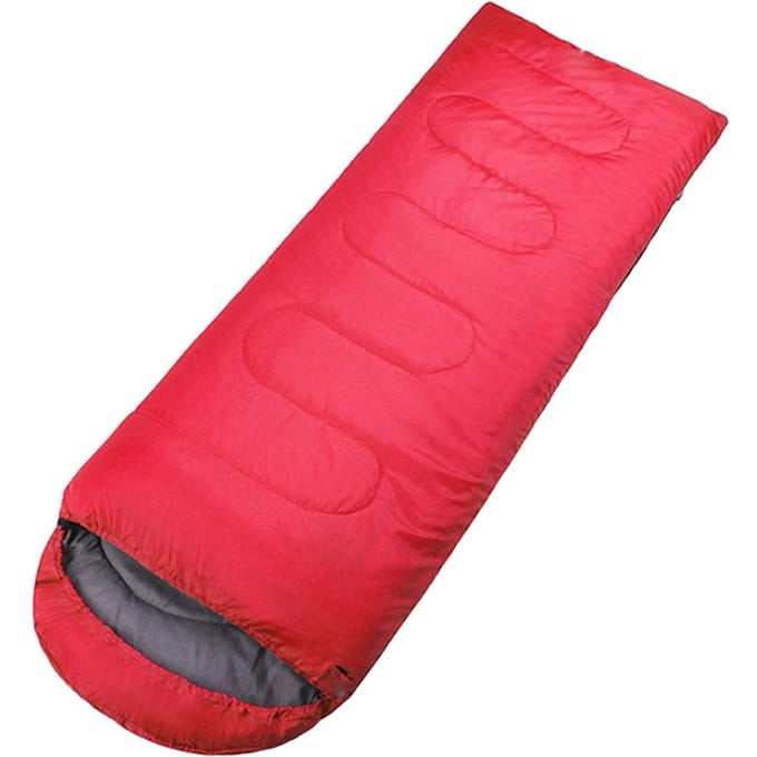 Camping Slaapzak met Capuchon Envelopstijl Comfortabel Warm voor Backpacken Reizen Buiten red