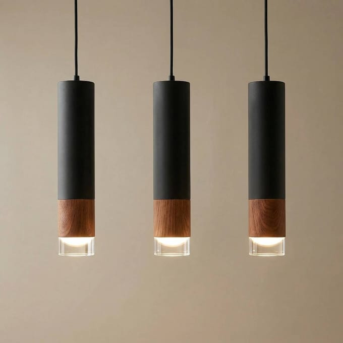 Envostar Fida hanglamp, 3-lamps, zwart