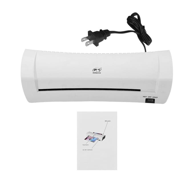 OSMILE SL200 Lamineermachine Warme en koude lamineermachine Twee rollen A4-formaat voor documenten US Plug wit