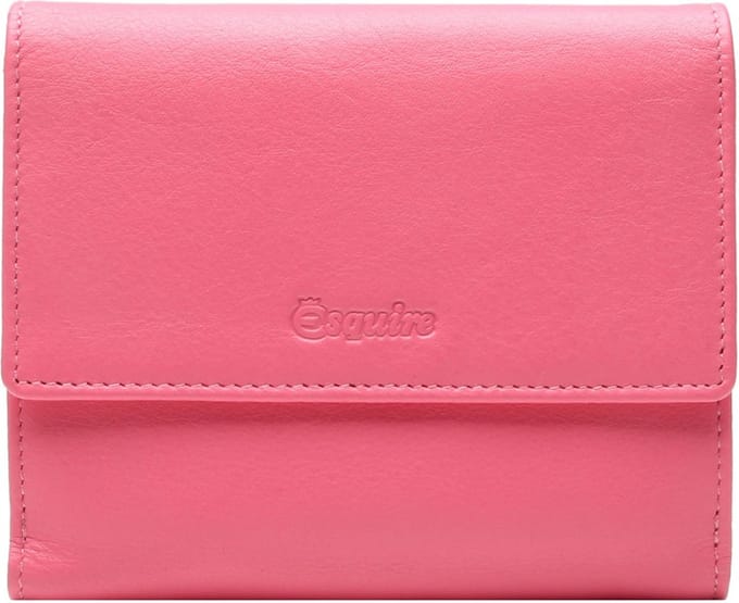 Esquire Leren Portemonnee Viktoria Wallet With Flap Salmon Roze