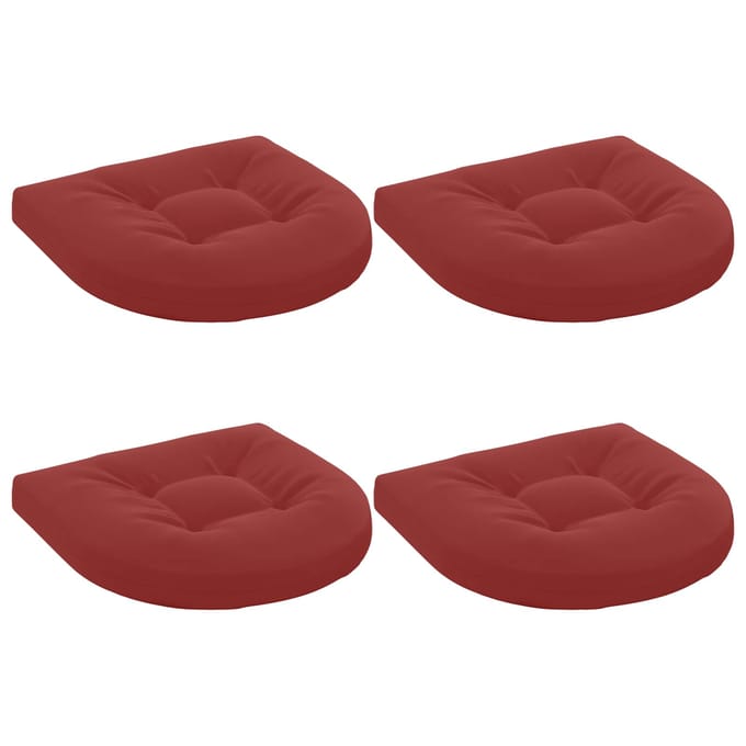 vidaXL - 4-Piece - Zitkussens - 4 - st - 100% - Polyester - Wijnrood - 45 - x - 45 - x - 5 - cm