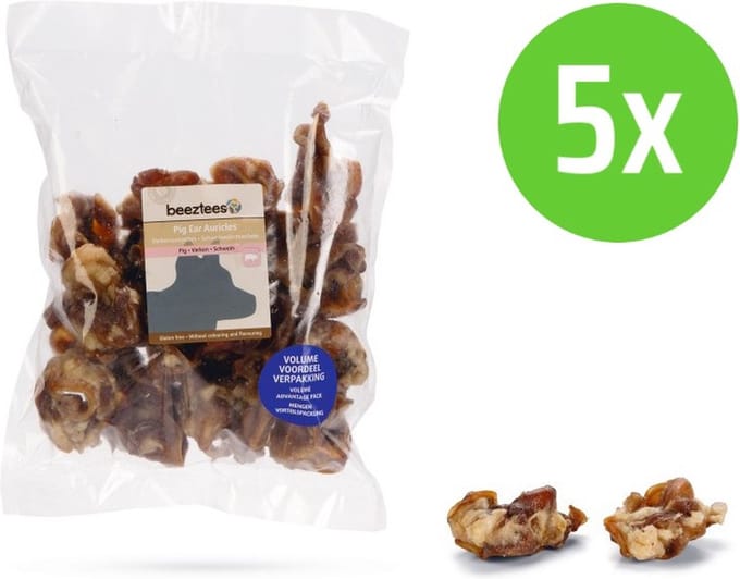 Beeztees Varkensoorpitten Voordeel - hondensnack - 500 gram - 5 verpakkingen