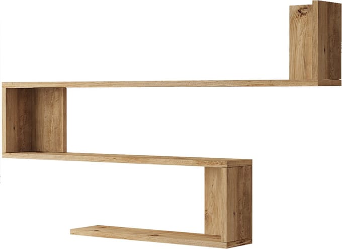 Wandplank Kitee 120x14,5x71,5cm houtkleurig