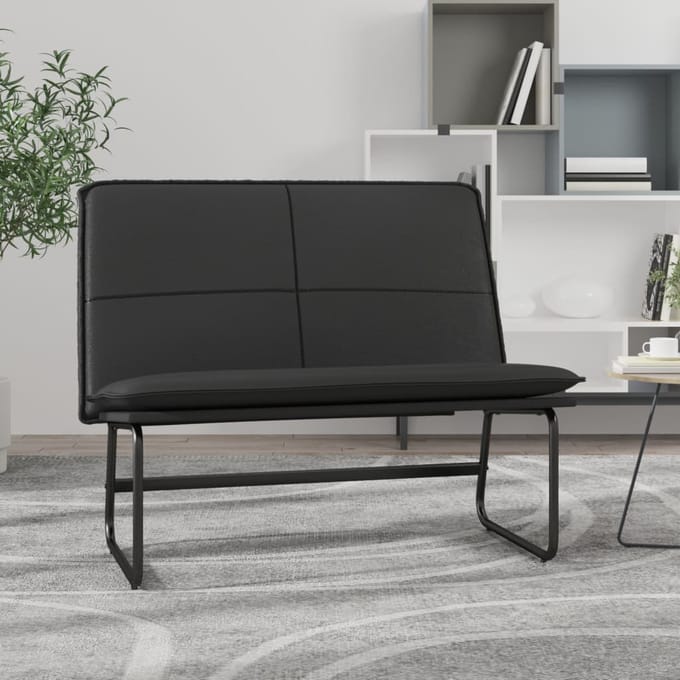 vidaXL - Bankje - 100x75x76 - cm - kunstleer - zwart