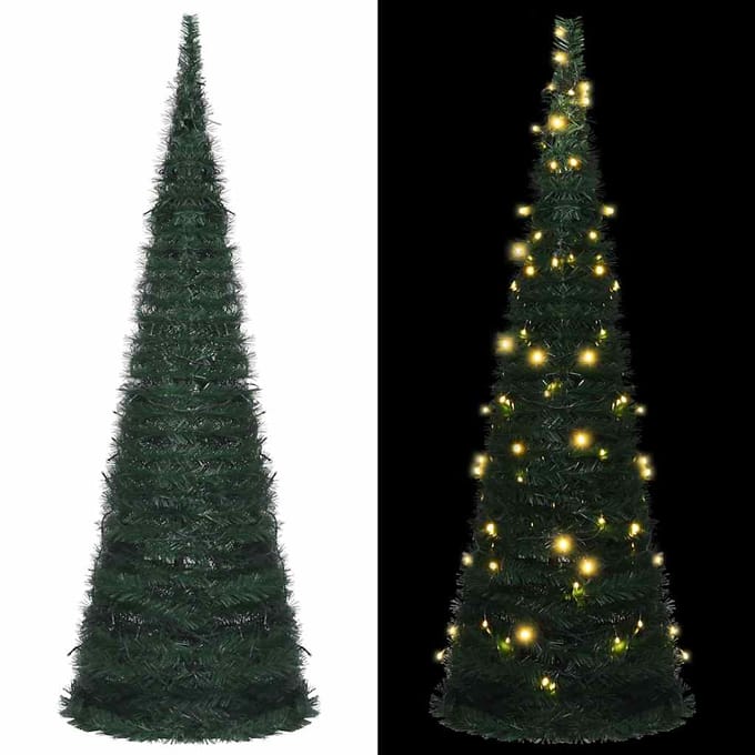 vidaXL - Kunstkerstboom - met - verlichting - pop-up - 180 - cm - groen