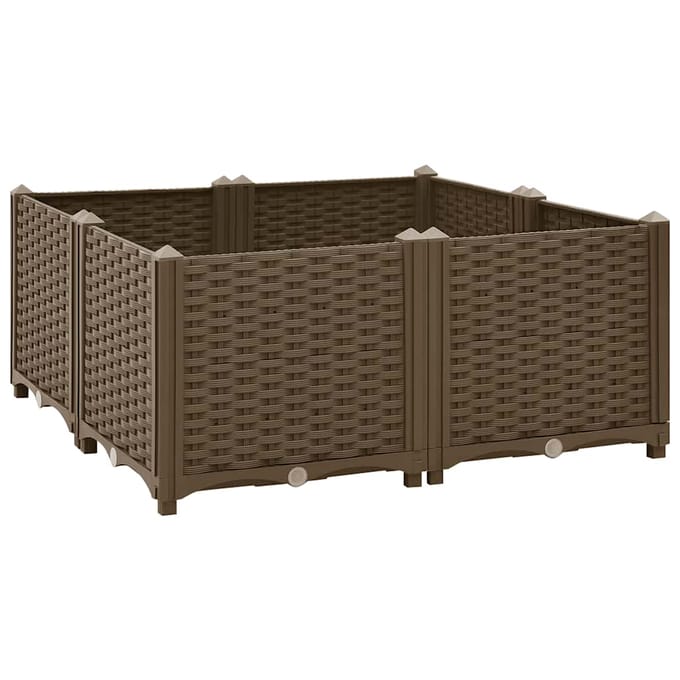 vidaXL - Plantenbak - verhoogd - 80x80x38 - cm - polypropyleen