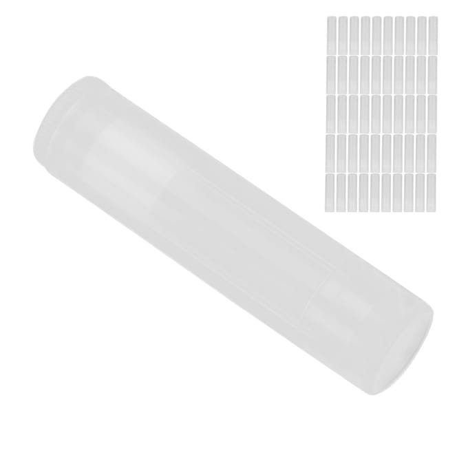 50 stuks Lippenbalsem Tube Kit Lege Lippenstift Container Translucent DIY Make-up Tools 5ml white
