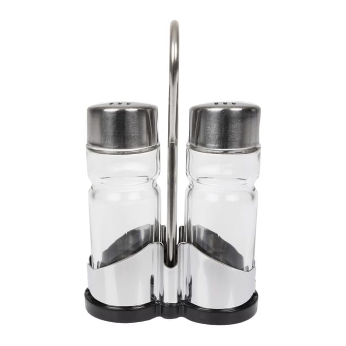 APS Peper- En Zoutstel - RVS - 8 x 4 cm - Vaatwasserbestendig - Breukvast - Stapelbaar