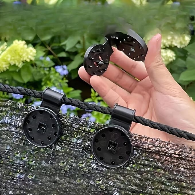 100 stuks Zwarte Schaduwclips Duurzaam PP Kunststof, Ideaal voor Schaduwdoeken, Terrasschermen, Multifunctionele Waterdichte Clips, Schaduwdoek Bevestigingen gray
