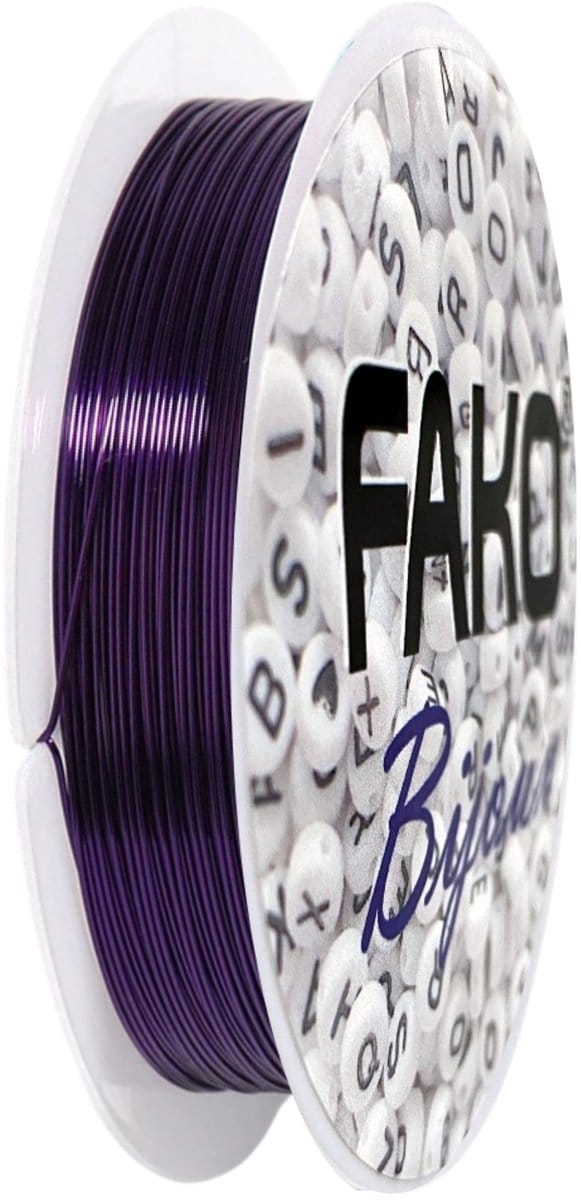 Fako Bijoux® - Koperdraad - Metaaldraad - Sieraden Maken - 0.4mm - 7 Meter - Paars