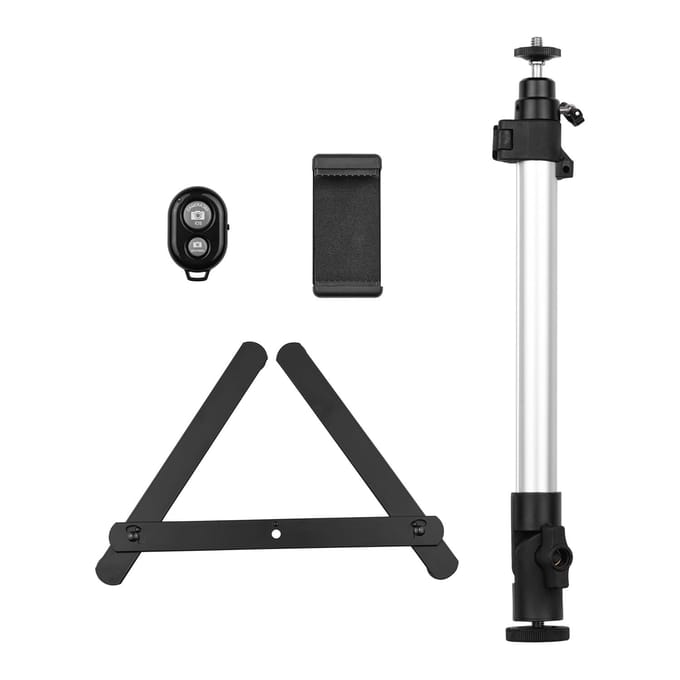 Fotografie Kopieer Stand Tafelblad Telefoon Livestreaming Stand Kit met Verstelbare Telefoonhouder Afstandsbediening With remote control black