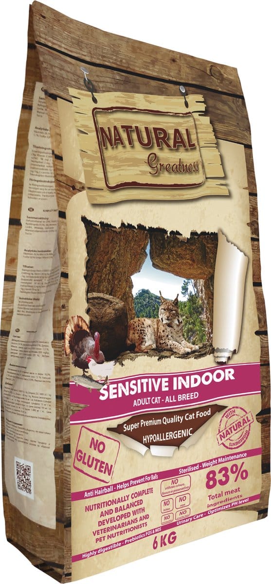 Natural Greatness - Sensitive Indoor - Kattenvoer - 6 kg