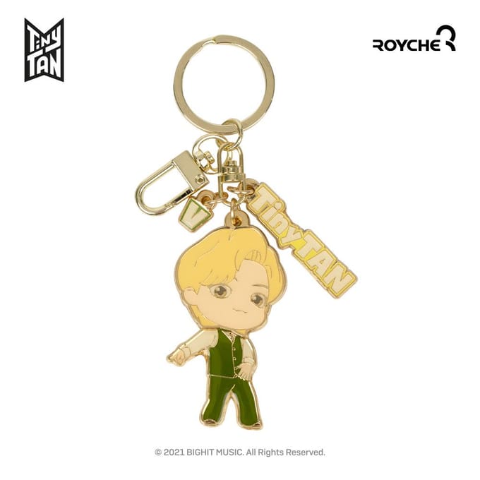 BTS (BangTan-jongens) TinyTAN Dynamite Metalen Sleutelhanger, Officieel, Origineel, Authentiek, K-POP, idool beige