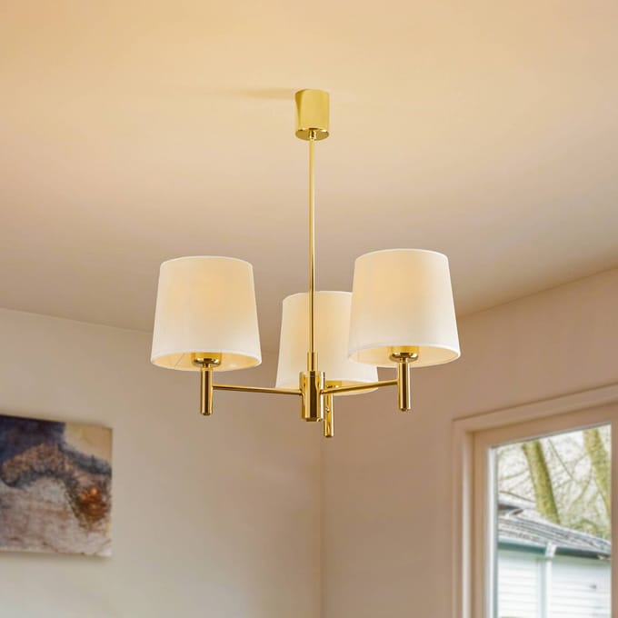 Argon Hanglamp Polo Plus 3-lamps messing/crème