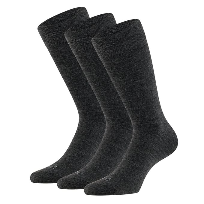 Apollo - Wollen sokken - Unisex - 3-Pak - Antraciet - Maat 43/46 - Merino sokken - sokken heren 43 46 - Wollen sokken - Naadloze sokken