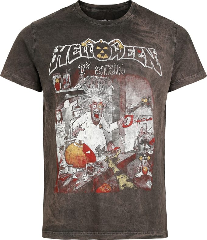 Helloween T-shirt - Dr. Stein - S tot 4XL - voor Mannen - grijs