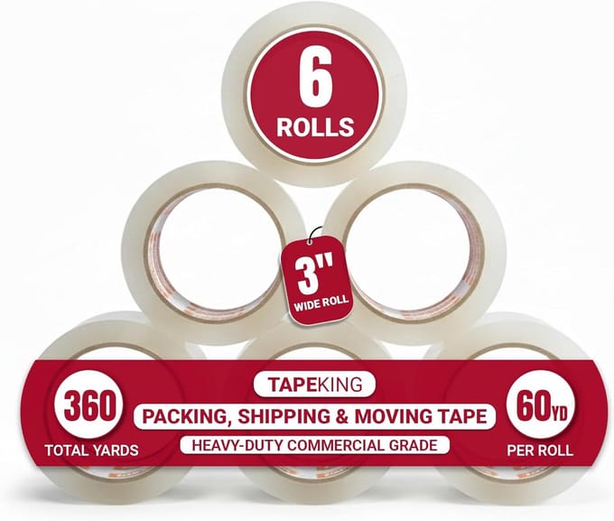 3 inch breed transparant verpakkingsplakband 2,7 mil 60 meter 6 rollen
