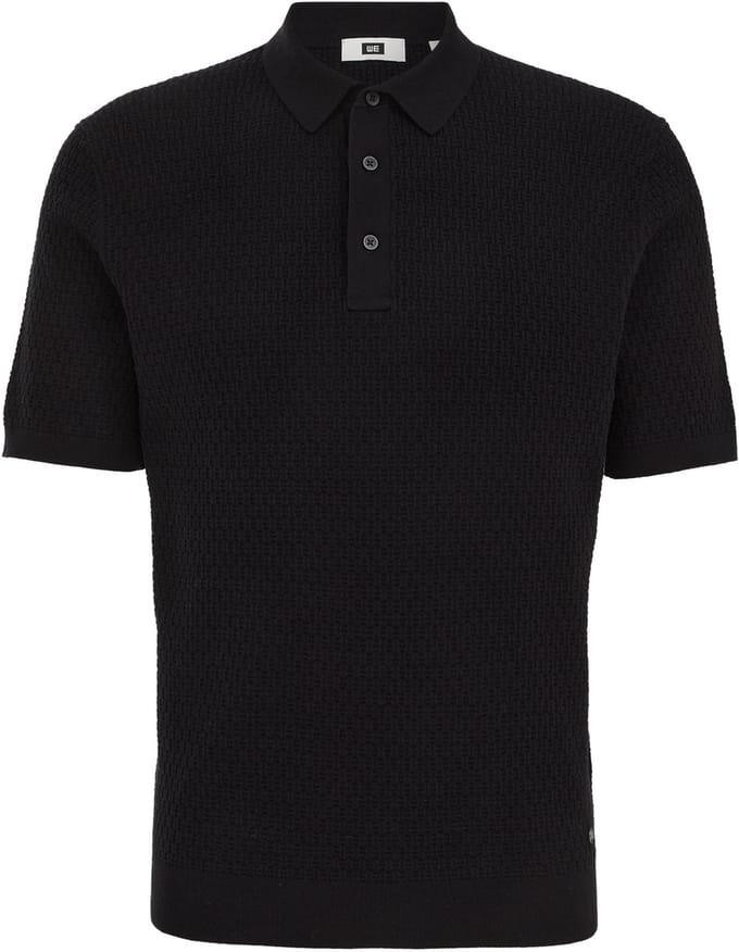 WE Fashion Heren regular fit polo met structuur