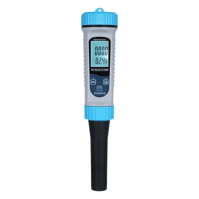 5-in-1 pH-meter met BT Hoge Nauwkeurigheidsmeting van pHTDSECCFTemp Water Testkit voor Thuis blauw