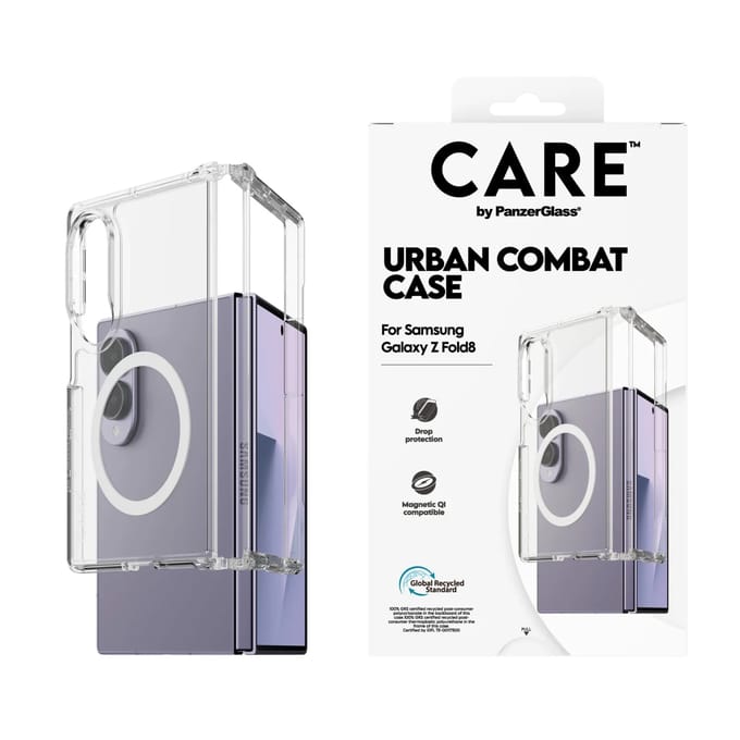 PanzerGlass CARE Urban Combat Backcover Samsung Galaxy Z Fold 8 Transparant Inductieve lading