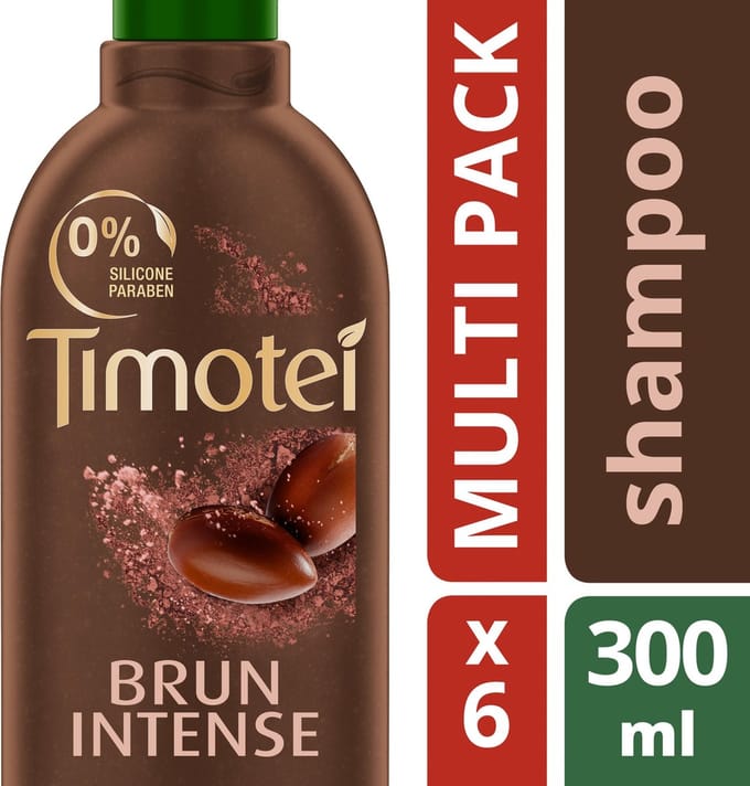 6x Timitei Shampoo - 300ml - bruin intens