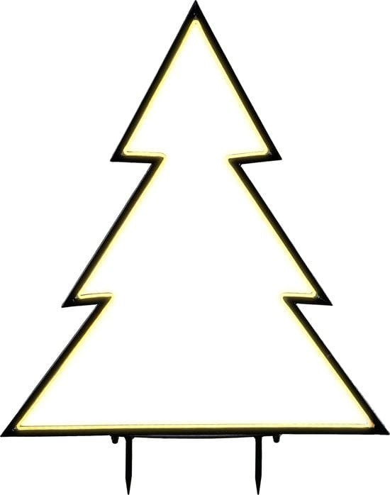 Luca Lighting Garden d'Light Kerstboom Tuinsteker - Kerstversiering Buiten met Warm Wit LED Licht - Kerst Decoratie met Timer en 8 Lichtstanden - Guirlande met Lampjes - L72 x H100 cm - Zwart