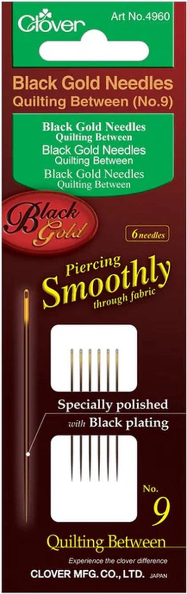 Clover 4960 black gold sewing needles - 6 stuks - maat 9