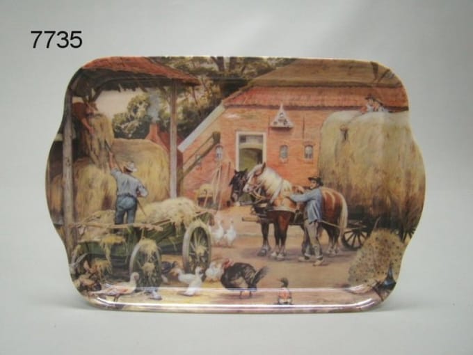 Ot en Sien - Dienblad - De Laatste Hooivracht - 21 x 14 cm - Melamine - Nostalgisch Design