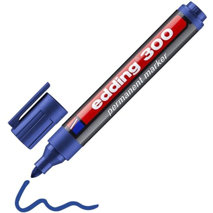 Edding 300 4-300003 Permanent marker Donkerblauw Watervast: Ja