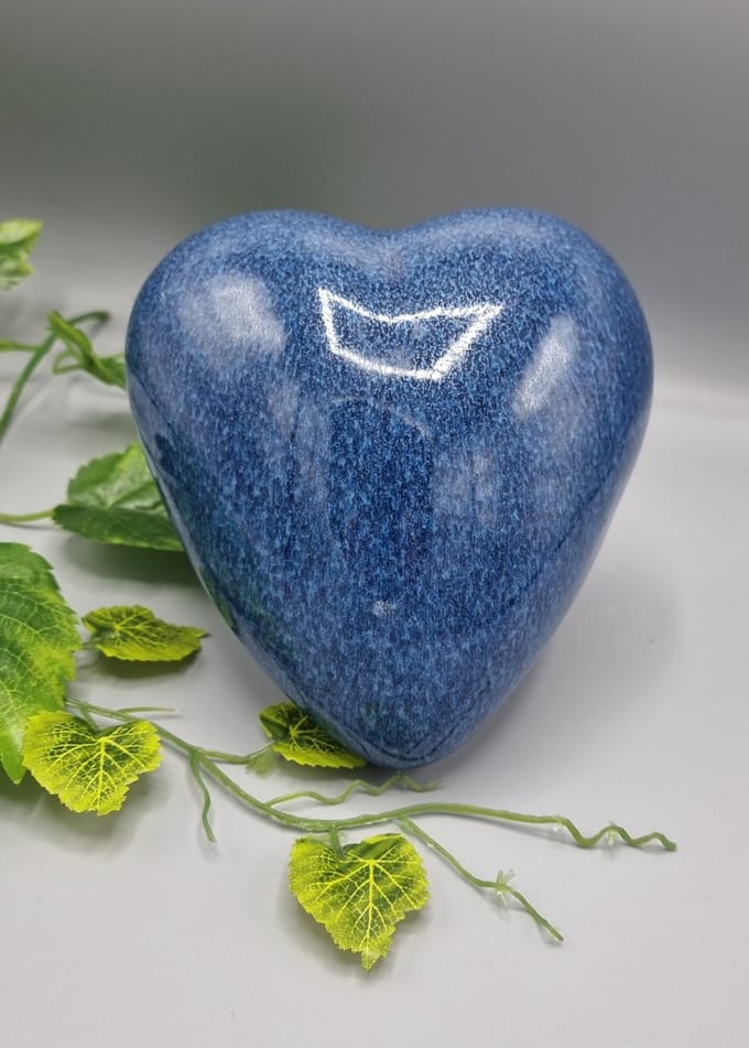 Urn - Keramiek - Hart - Aqua - Donker blauw - 800ml - 1 askamer - Hand-made