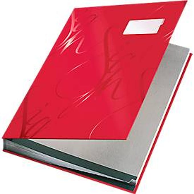 Leitz - Design Vloeiboek - Karton - 18 scheidingsbladen - Rood
