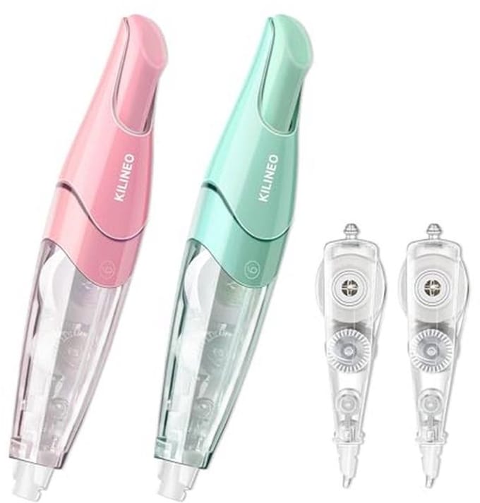 Vulbare Retractable Witte Correctietape Set - Schattige Witte Uitwispen voor Kantoorbenodigdheden, 4 Stuks