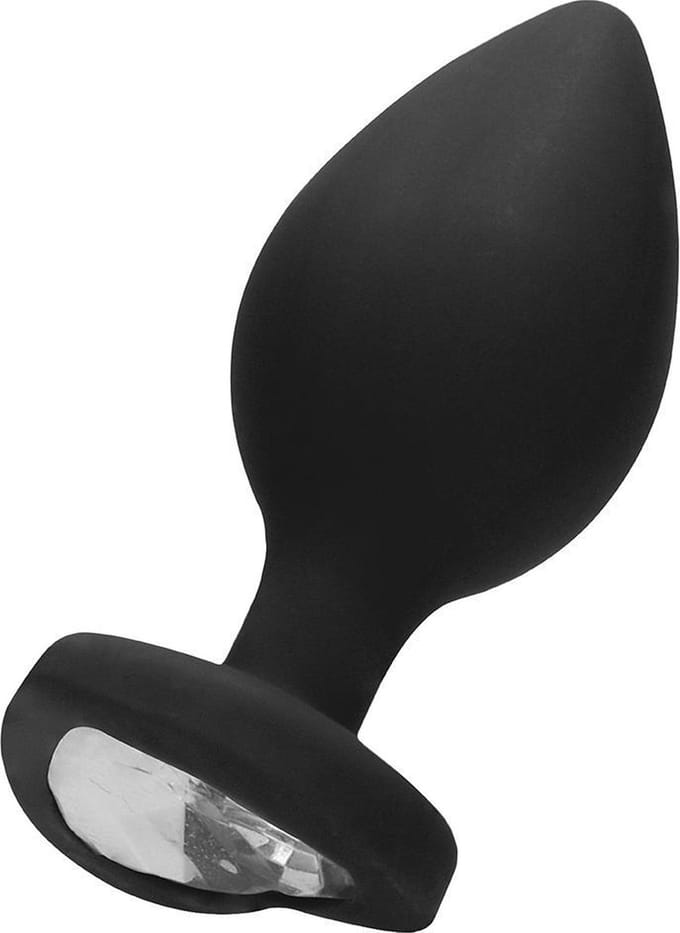 Diamond Heart Butt Plug - Extra Large - Black