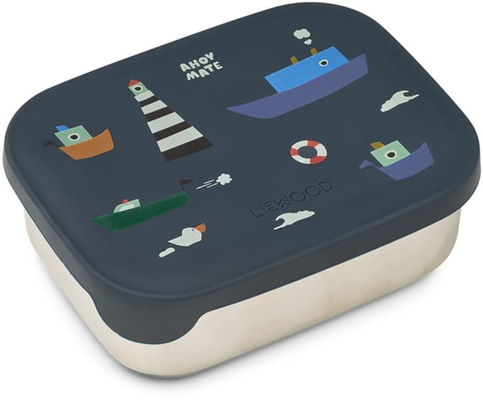 Liewood Arthur Printed Lunchbox - 900ml - Sailing / Classic navy