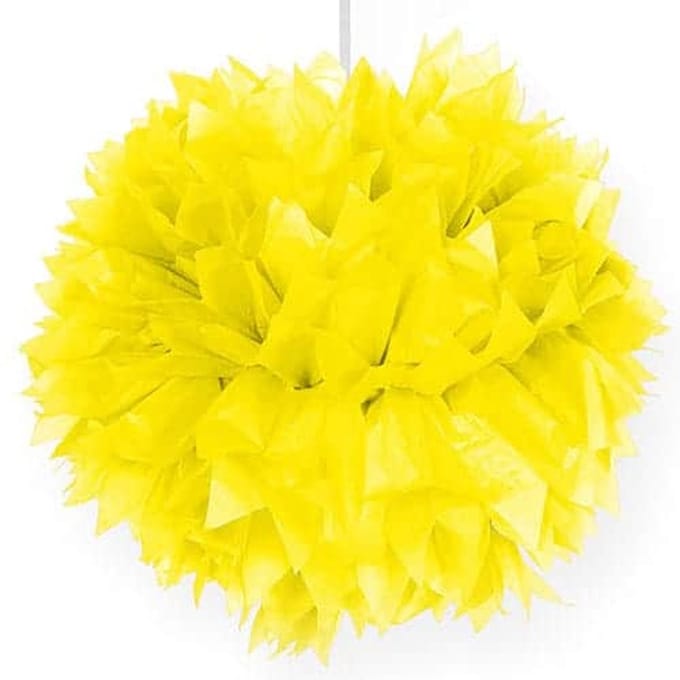 Folat - Pompom geel 30 cm per stuk