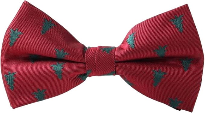 Kerst vlinderdas - bow tie - vlinderstrik kerstmis - heren - verstelbaar - Kerstboom Rood