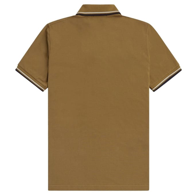 Fred Perry Herenpoloshirt met dubbele kraag (Bruin)