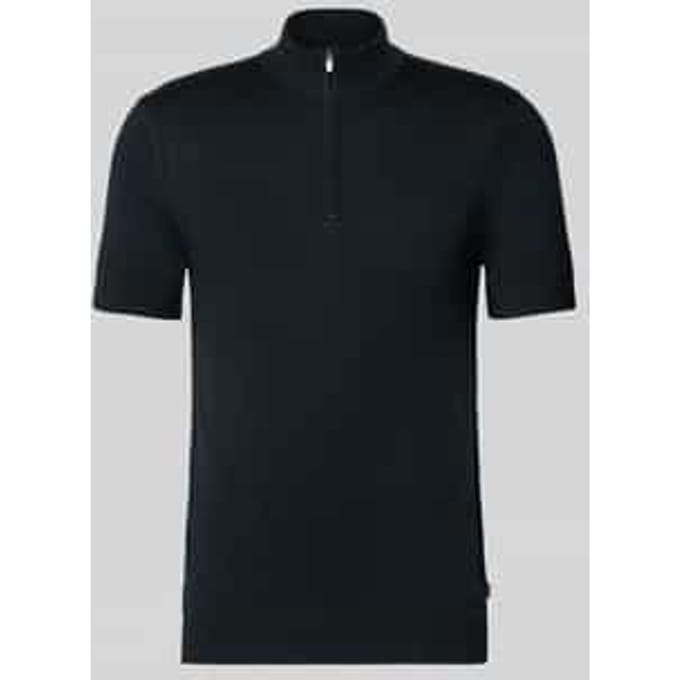 Gebreid shirt van viscosemix met opstaande kraag model 'Vadin'