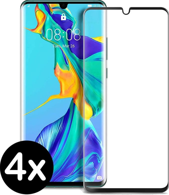 Screenprotector - Geschikt voor Huawei P30 Pro - Full Cover - Beschermglas - Gehard Glas - Tempered Glass - Screen Protector