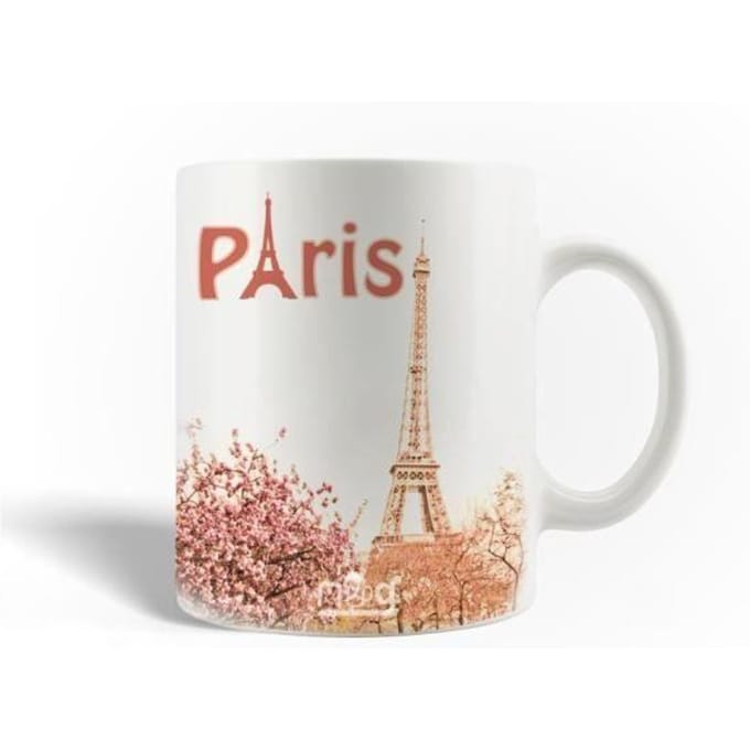 Mug - La tour Eiffel - Céramique - 30cl - Blanc - Compatible lave-vaisselle