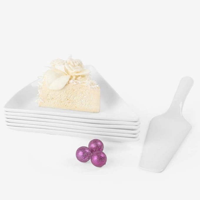 Taartserveerset 7-delig - Cake set - Taart snijden - Gastronomiekwaliteit - 22 cm diameter - Wit