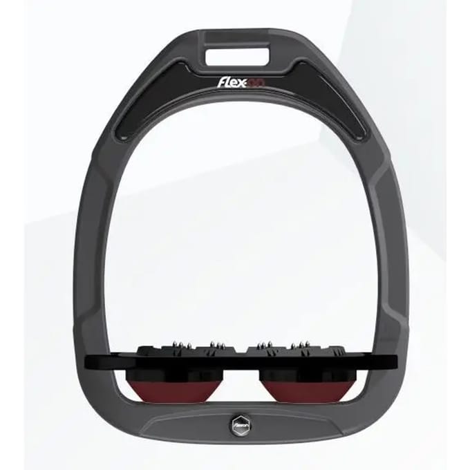 Plat Ultra Grip Stijgbeugels Antraciet/Zwart/Bordeaux Flex-On Green Composite
