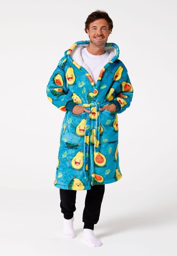"Happy Avocado" Sherpa badjas